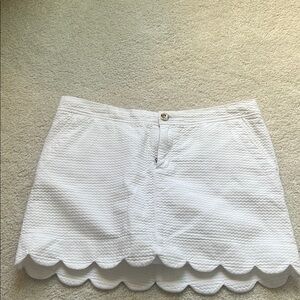 Lilly Pulitzer White Skort with Scalloped Hem